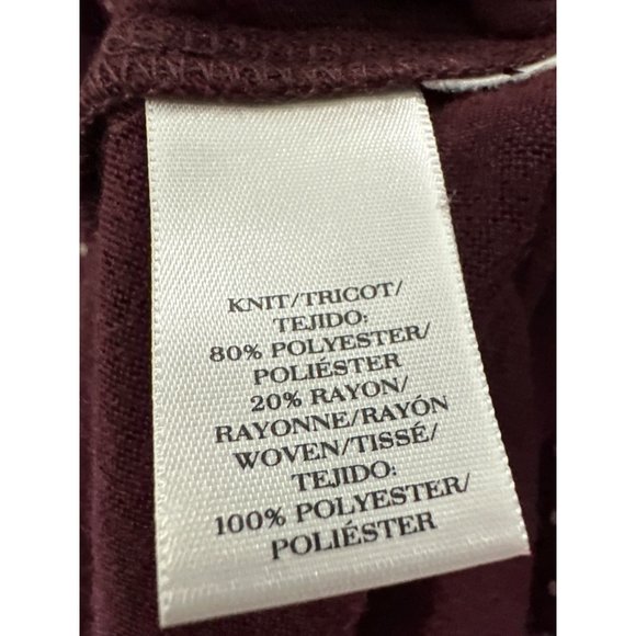 Ann Taylor size M purple knit with polka dot overlay long sleeve sweater - Picture 5 of 7